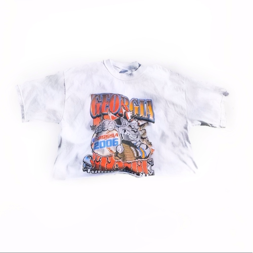 retro cropped georgia baseball tee